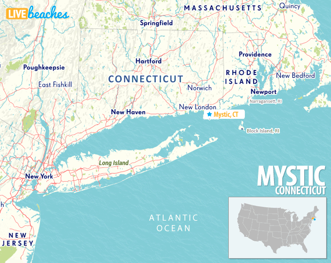 Map of Mystic, Connecticut