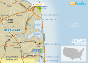 Map of Lewes, Delaware