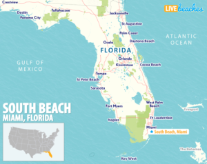 Map of South Beach, Miami Florida