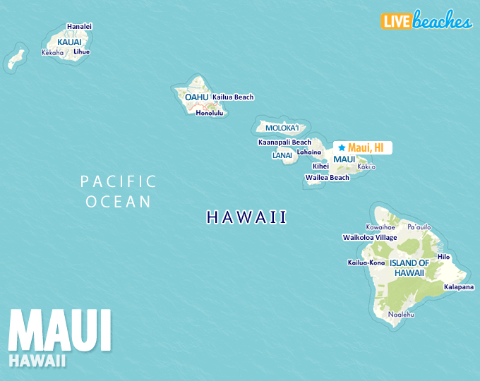 Map of Maui, Hawaii - LiveBeaches,com