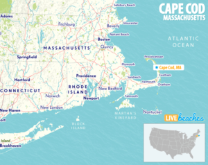 Map of Cape Cod, Massachusetts - LiveBeaches.com
