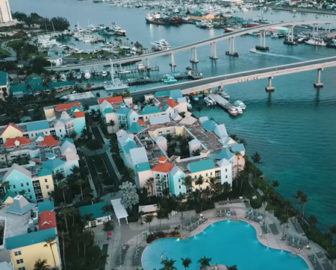 Aerial Tour of the Bahamas, Caribbean Islands, Resort Beach Vacation