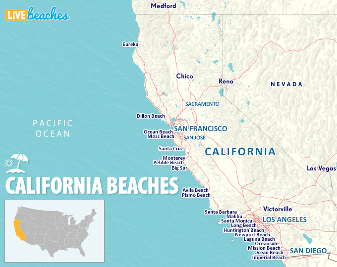 Map of California Beaches - LiveBeaches.com
