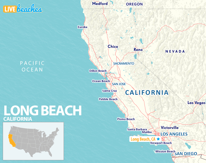 Map of Long Beach California - LiveBeaches.com