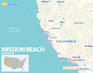 Map of Mission Beach San Diego California - LiveBeaches.com