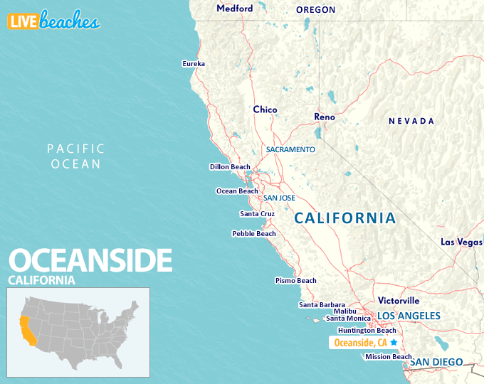Map of Oceanside California - LiveBeaches.com