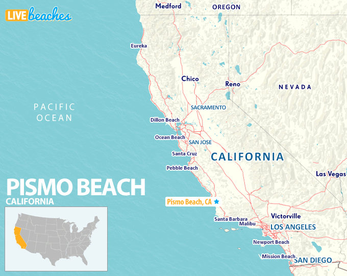 Map of Pismo Beach, California - LiveBeaches.com