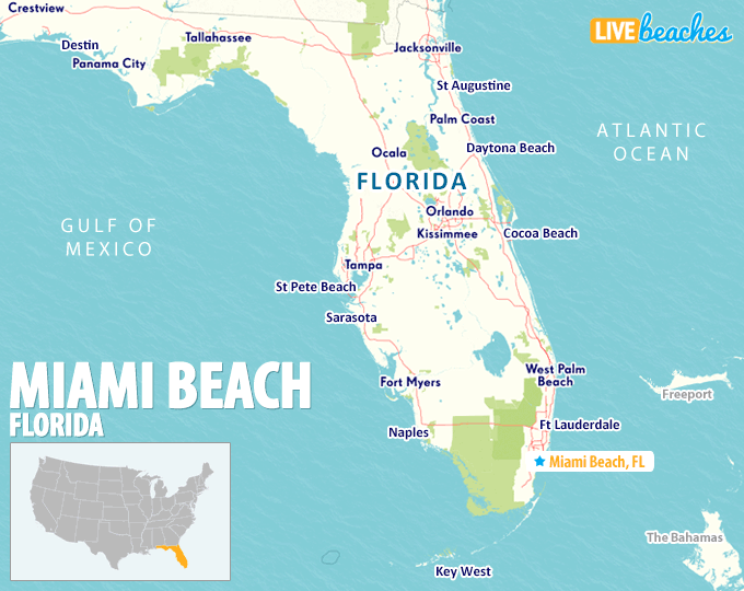 Map of Miami Beach Florida - LiveBeaches.com