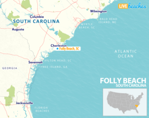 Map of Folly Beach, South Carolina - LiveBeaches.com