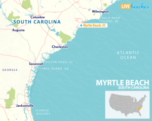 Map of Myrtle Beach, South Carolina - LiveBeaches.com