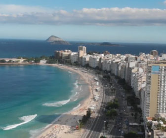 Aerial Video Highlights Copacabana Beach Rio de Janeiro