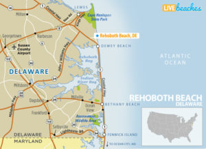 Map of Rehoboth Beach, DE