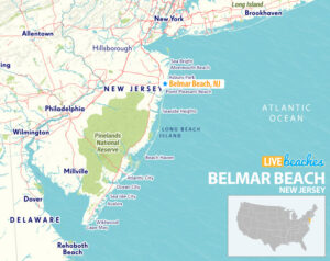 Belmar Beach New Jersey Map - LiveBeaches.com