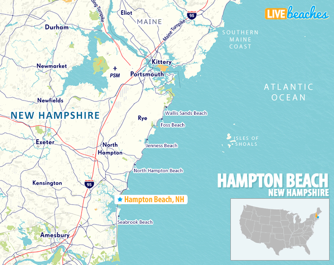 Map of Hampton Beach, New Hampshire