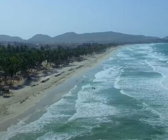 Aerial Video of Isla de Margarita, Playa El Agua, Costa Rica