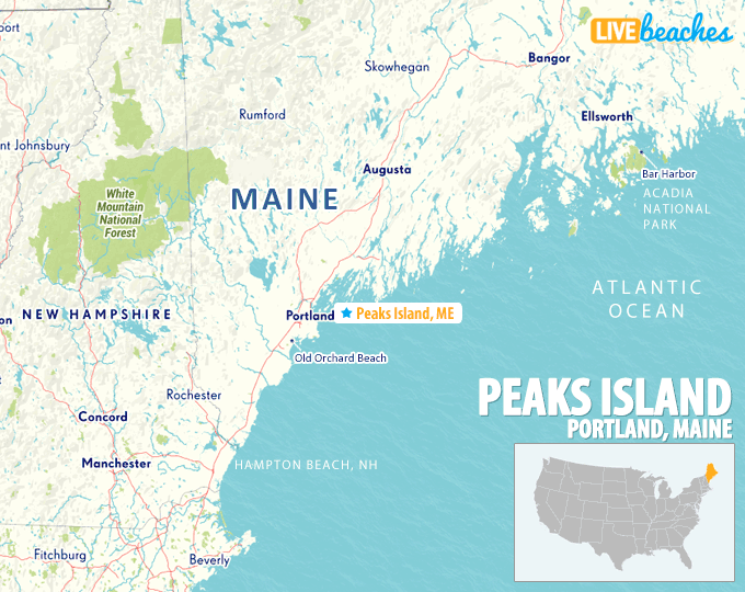 Map of Peaks Island in Portland, Maine