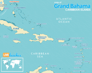 Map of Grand Bahamas, Visit Caribbean Islands - Live Beaches